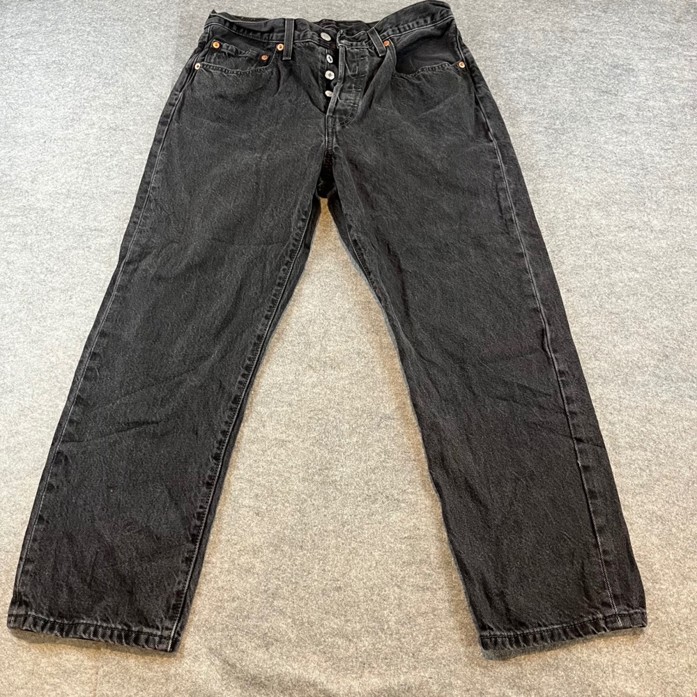 Levi's Mens 501 Original Fit Black Denim Straight Leg Jeans W30 L26 Classic 0358